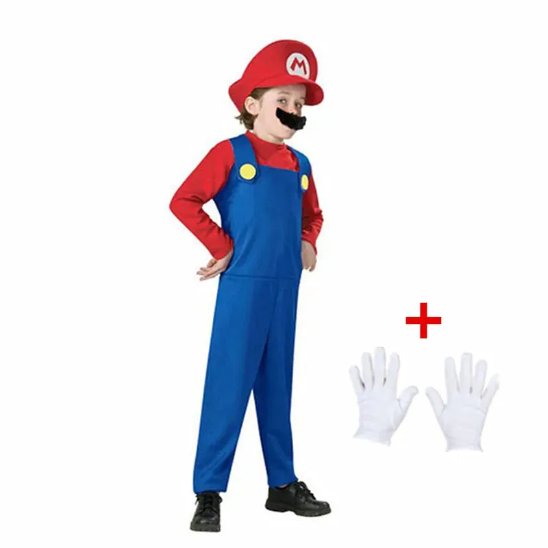 Anime Kid Funny Outfit Luigi Mario Costumes