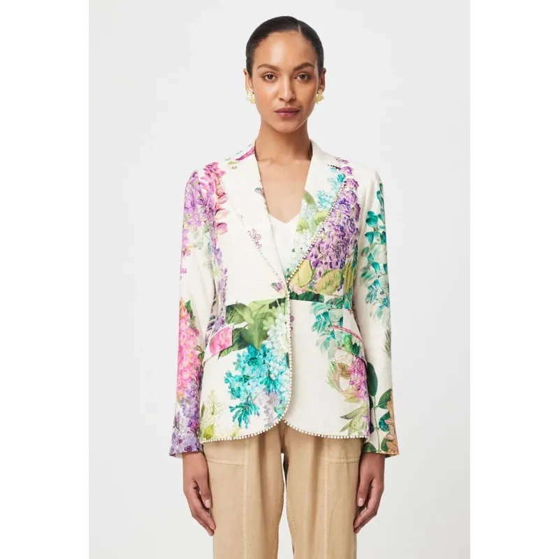 Bahia Stretch Linen Viscose Blazer | Wisteria Alba