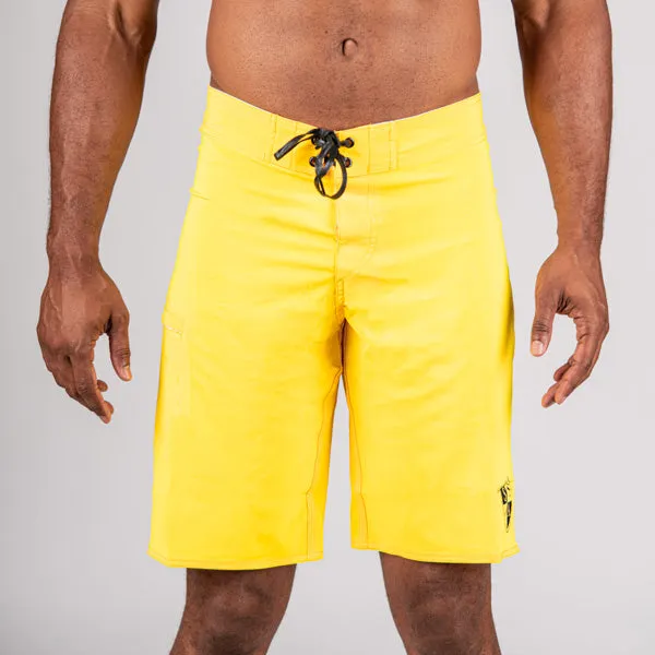 Board Shorts | Solid Neon Yellow | Black SA Shield