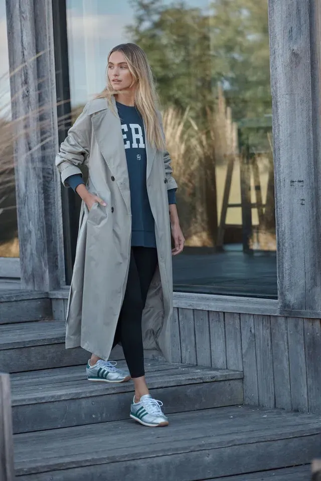 Ceres Life - Oversized Trench Coat/Ash Green