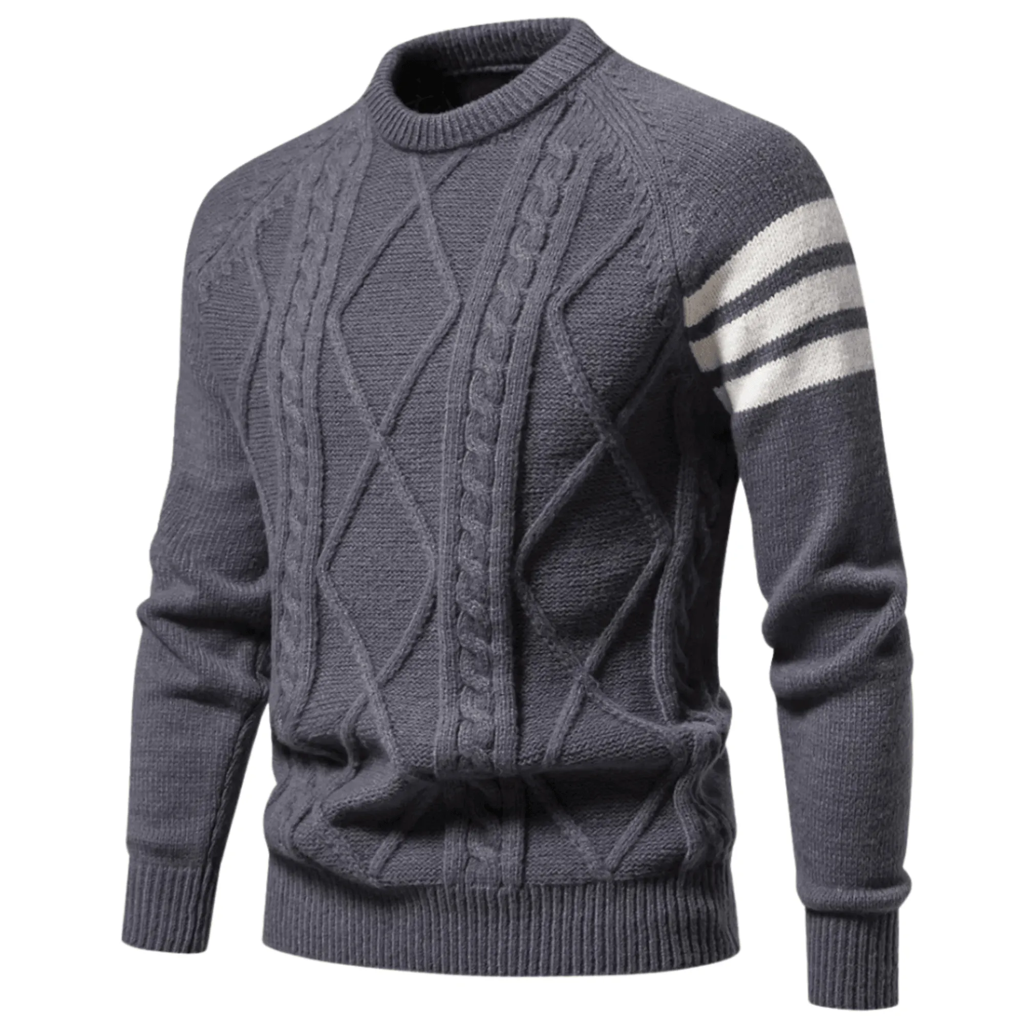 Men's Trendy Pullover Sweaters High Quality Round Neck Tight Casual Mens Fashion