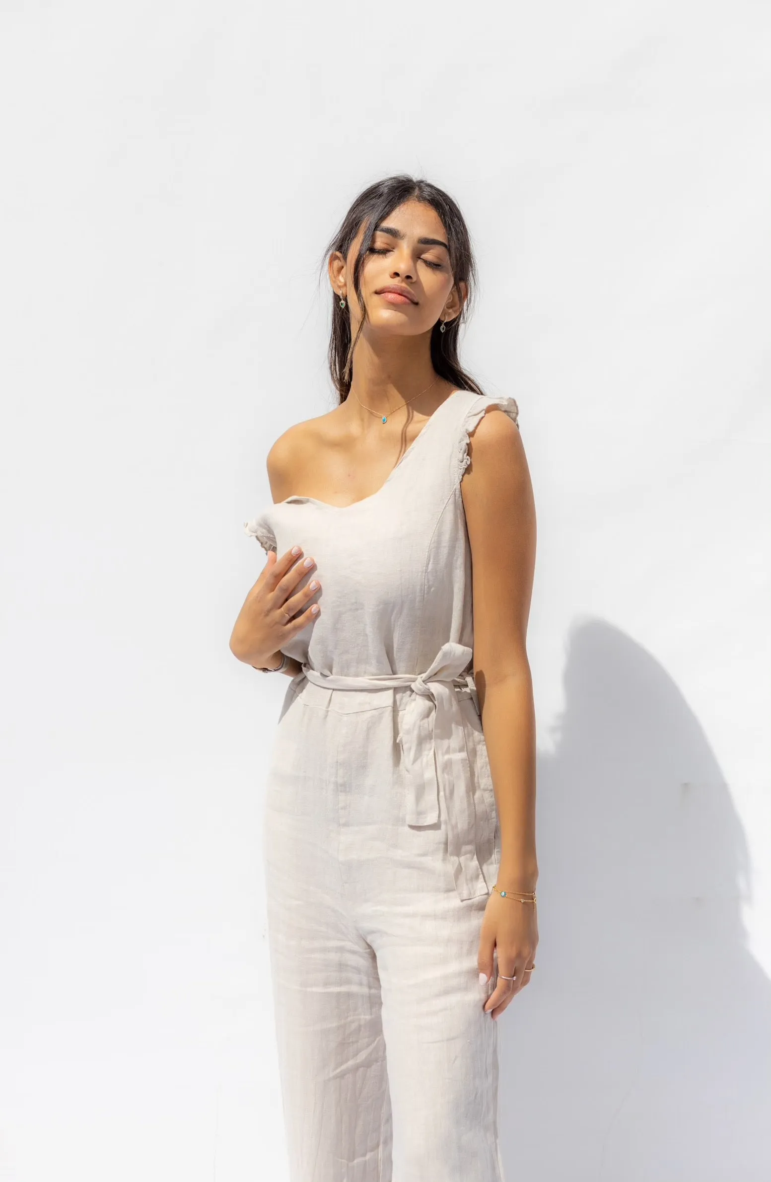 Natural Beige Sacha Jumpsuit - Sabbia