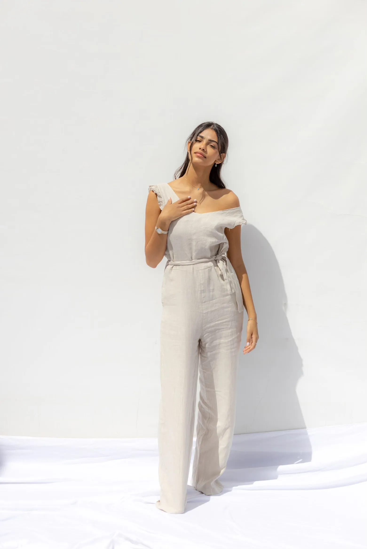 Natural Beige Sacha Jumpsuit - Sabbia