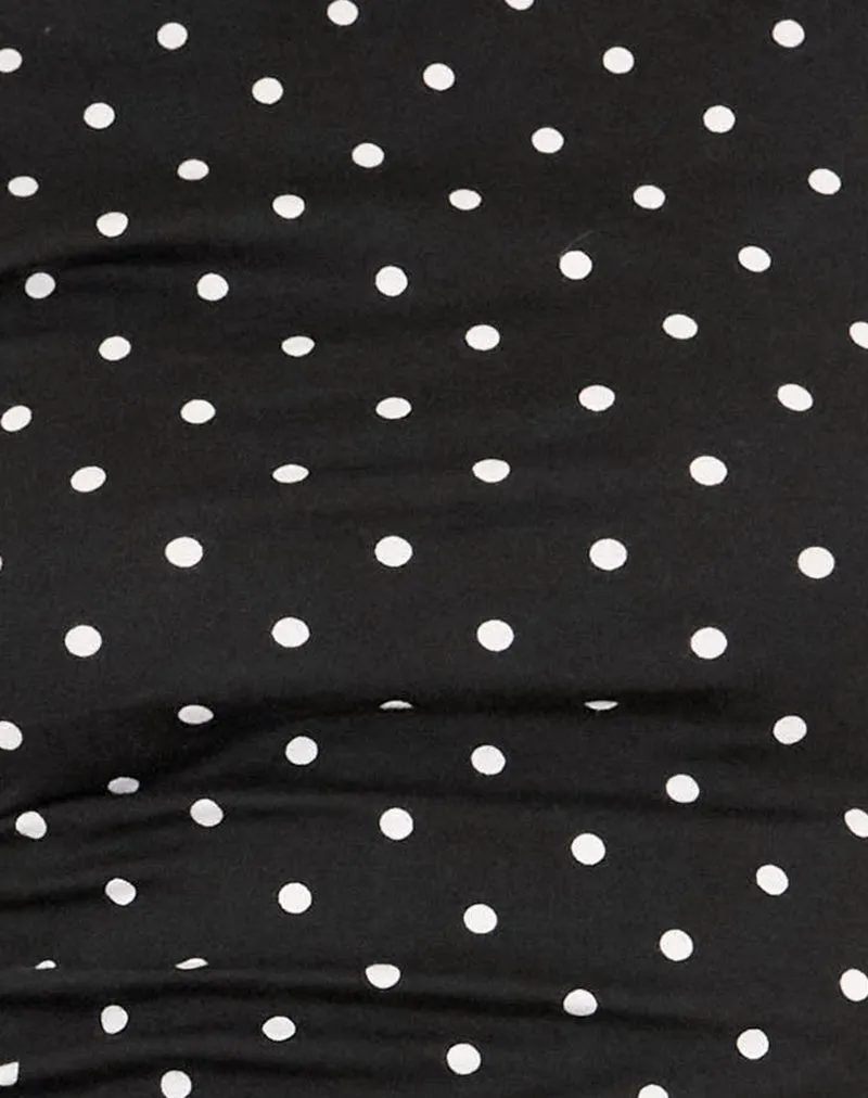 Nova Top in Black Polka Jersey