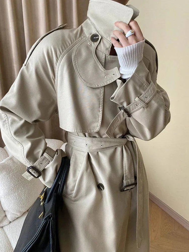 Patty Double Breasted A-Line Trench Coats