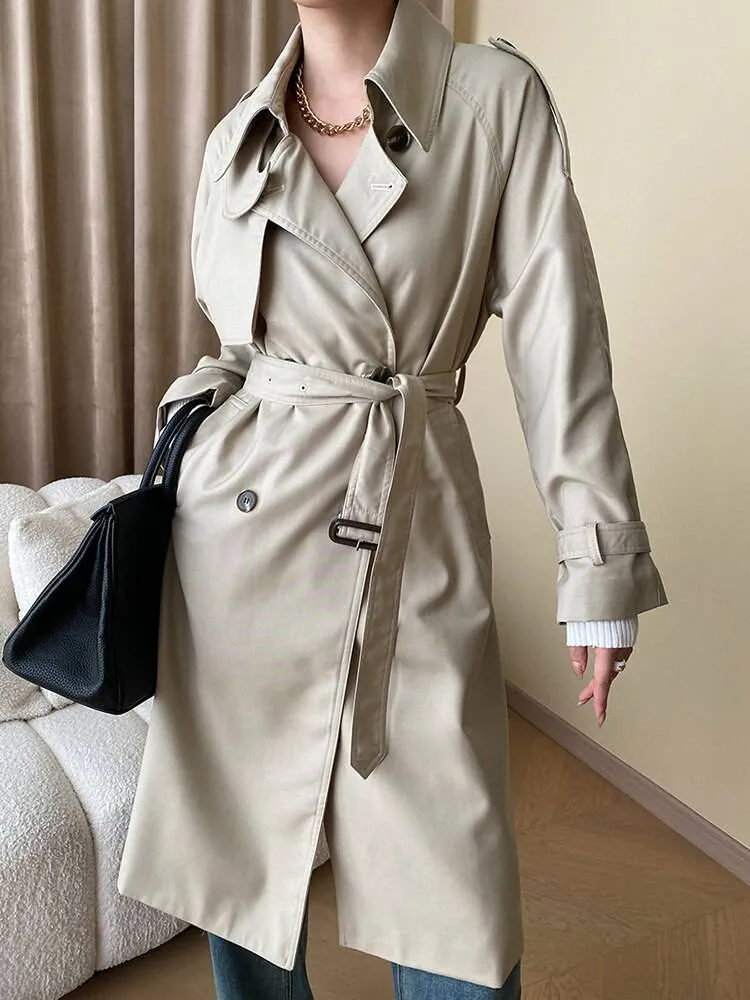 Patty Double Breasted A-Line Trench Coats