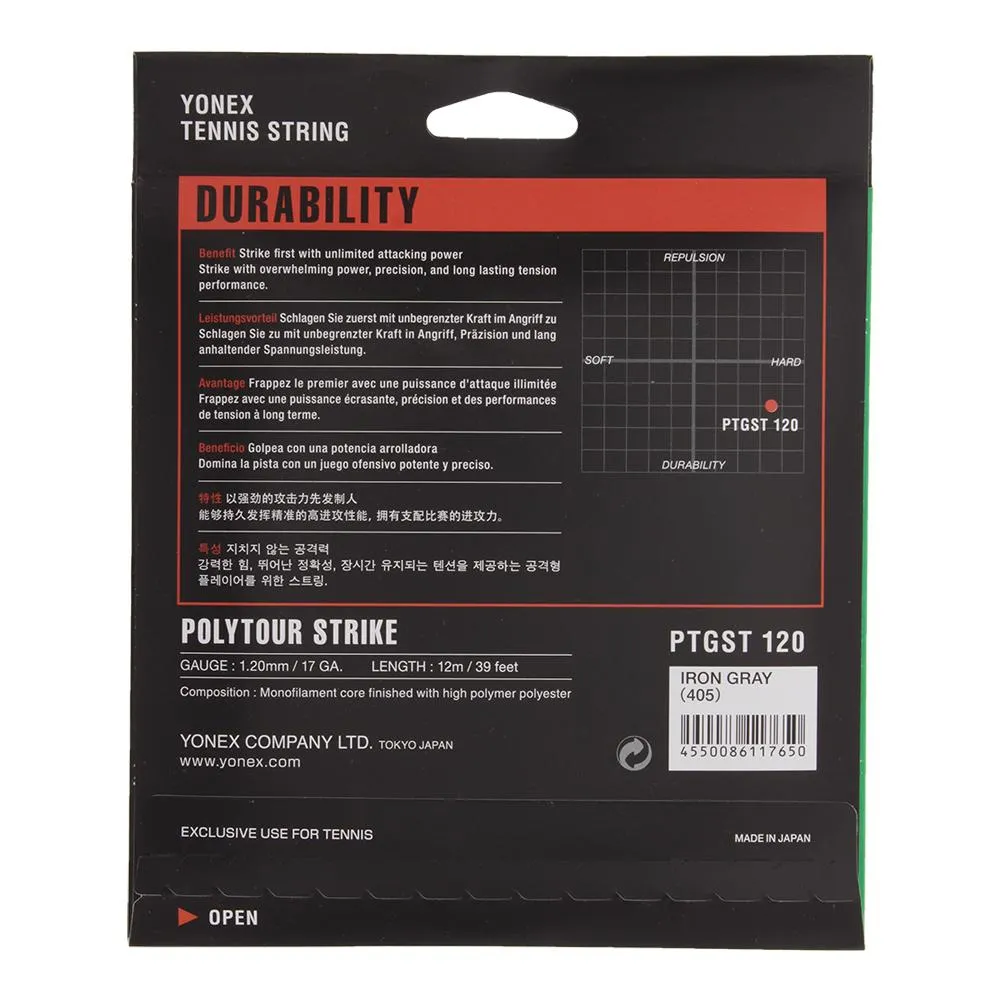 Poly Tour Strike Tennis String Iron Gray