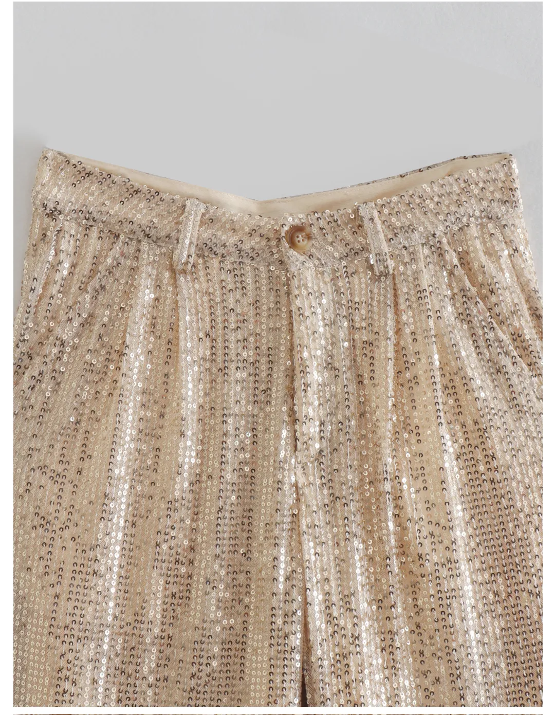 Spring Street Casual All Match Sequined Wide Leg Trousers