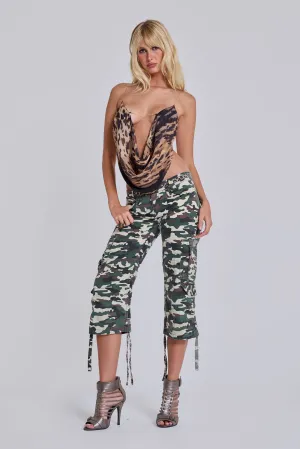 Stella Camo Leopard Cargo Capri Trousers