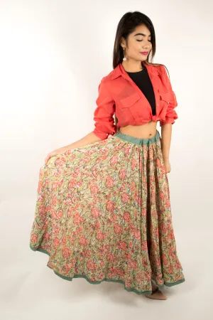 Swing Skirt- Rose Jungle