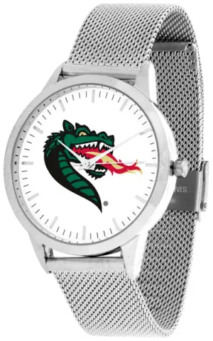 UAB Blazers Statement Mesh Band Unisex Watch - Silver