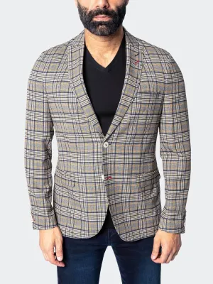 Unconstructed Stretch Blazer - Yellow Plaid