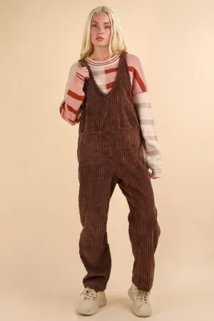 VER116 - BROWN CORDUROY JUMPSUIT