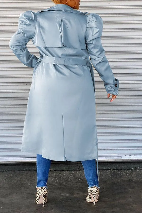 xiangtuibao Solid Color Chic Trench Coat